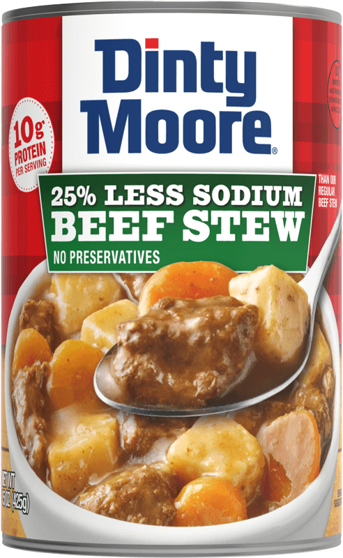 Dinty Moore 25% less sodium beef stew can