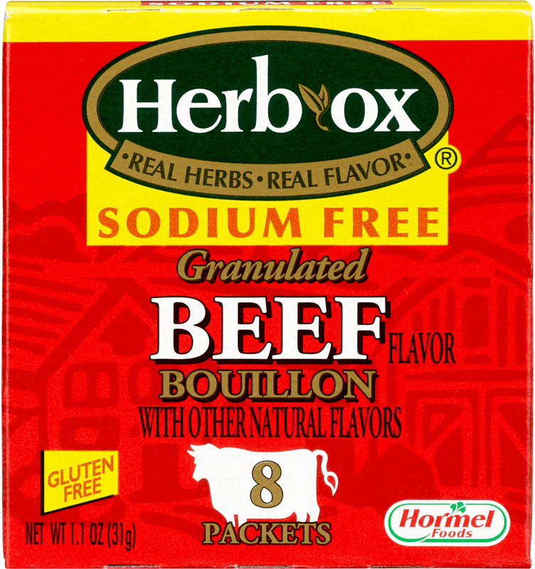 Sodium Free Granulated Beef Bouillon Packets package