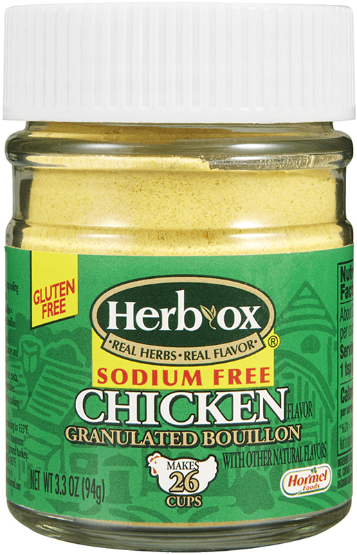 HERB-OX® Sodium Free Granulated Chicken Bouillon – 3.3 oz package