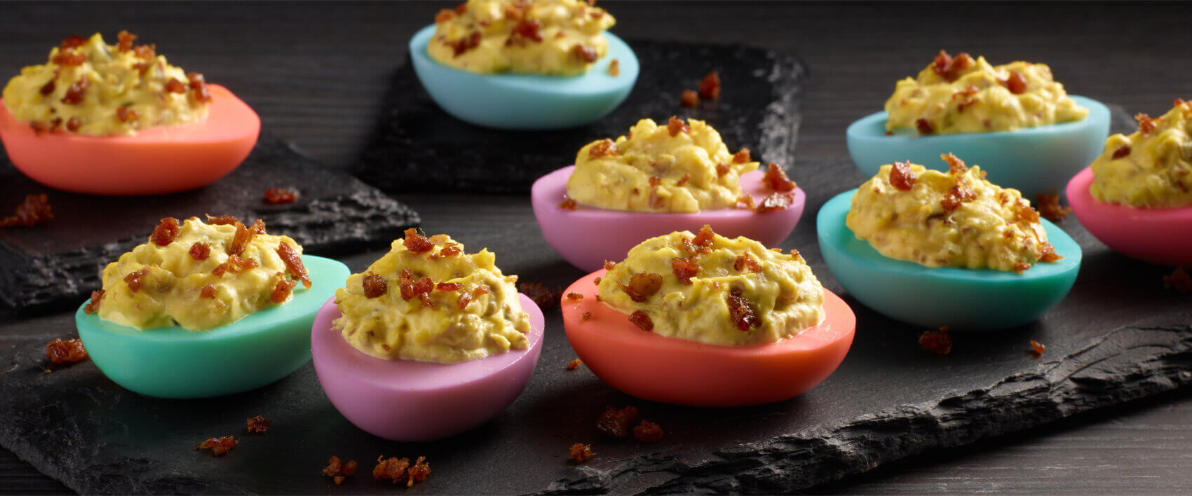 Bacon Topped Deviled Eggs - HORMEL® BLACK LABEL® Bacon