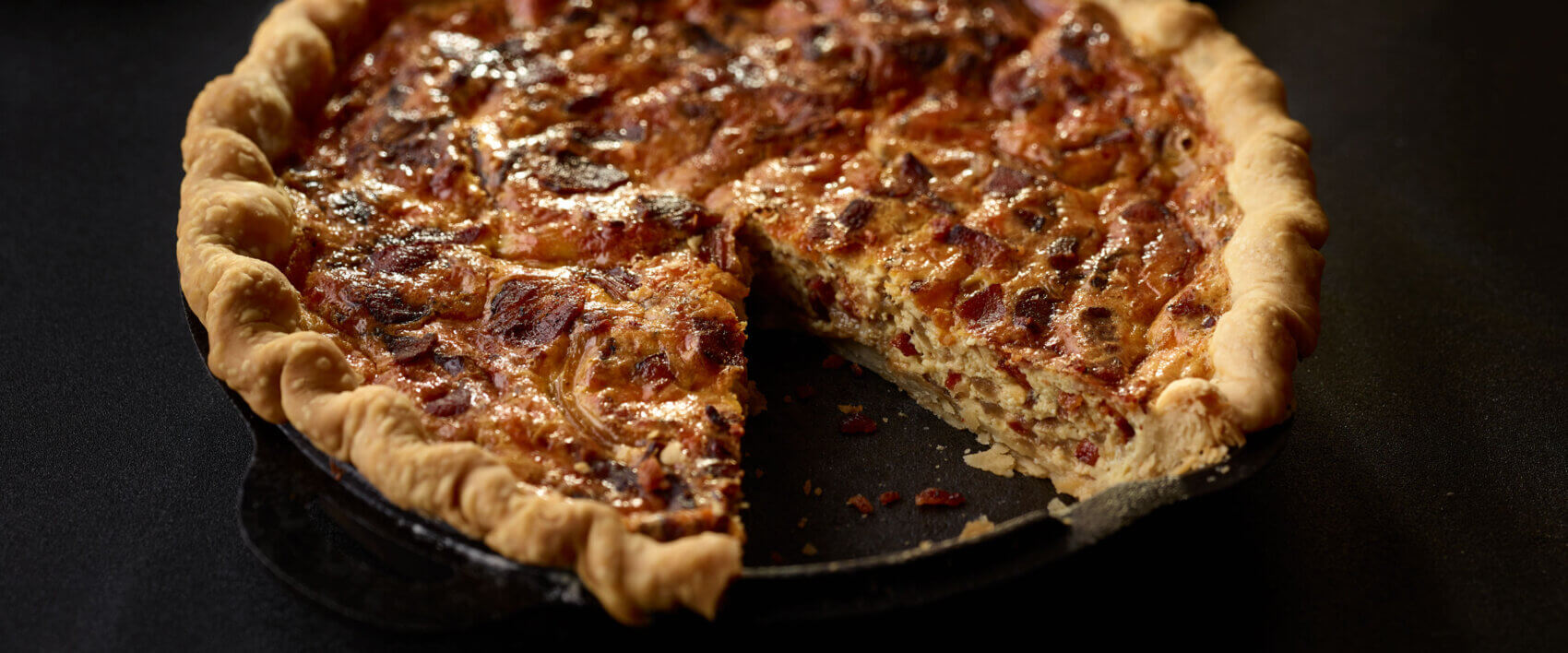 Bacon-Onion-Cheddar Cheese Quiche - HORMEL® BLACK LABEL® Bacon