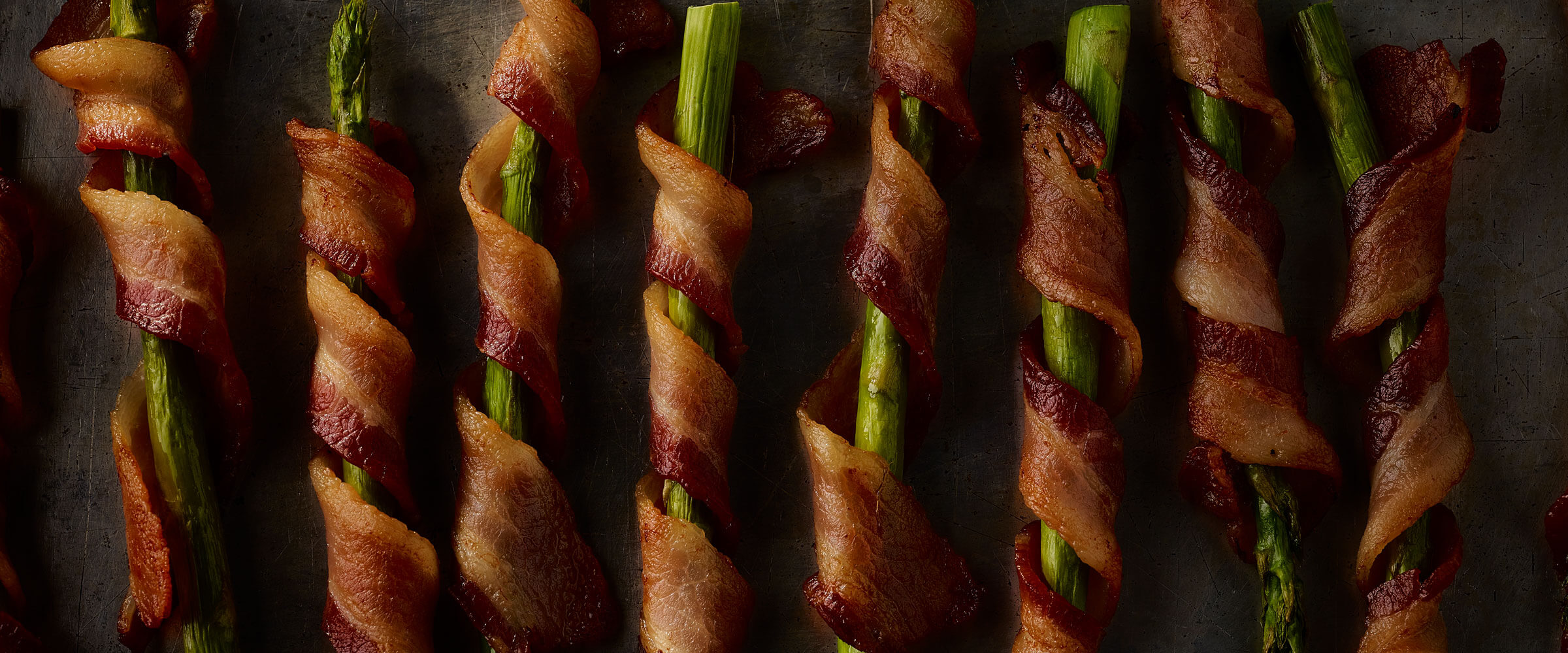 Bacon Wrapped Asparagus on sheet pan