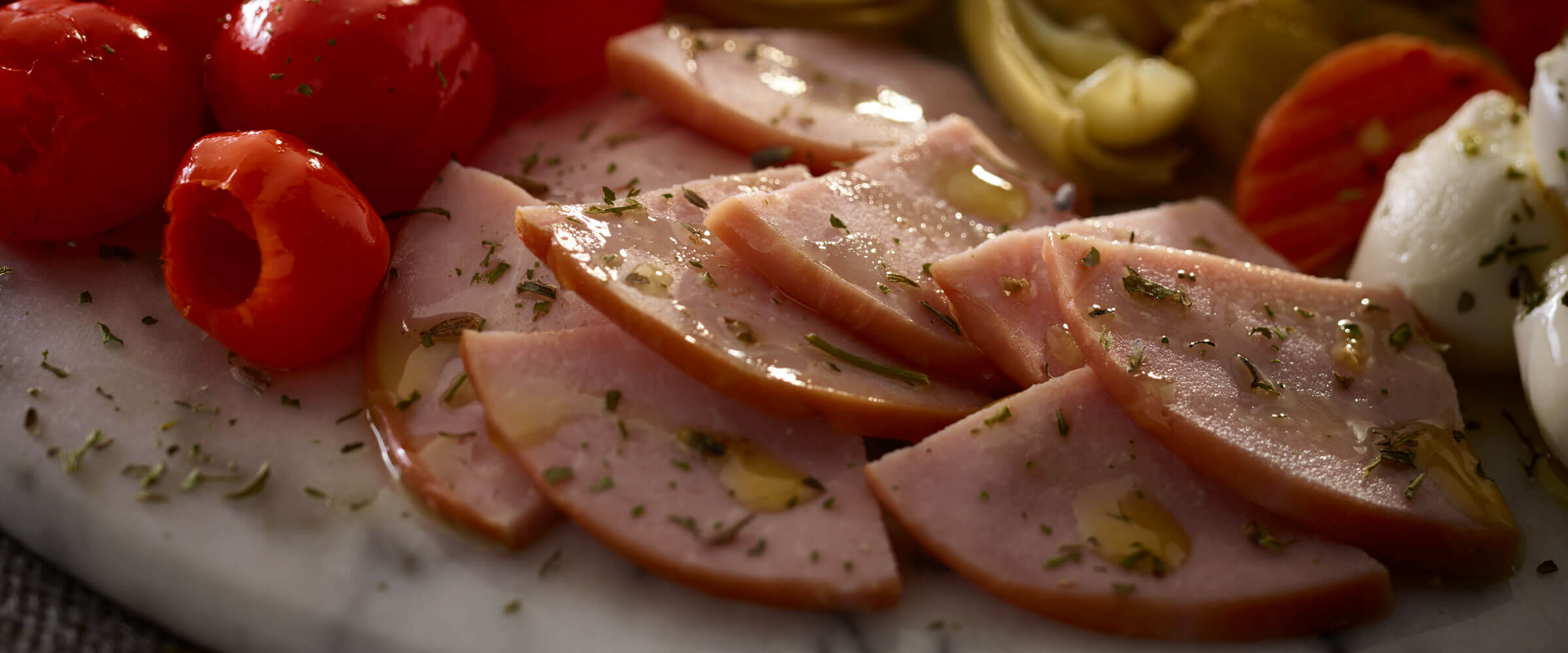 Antipasti Platter with canadian bacon and vegetables