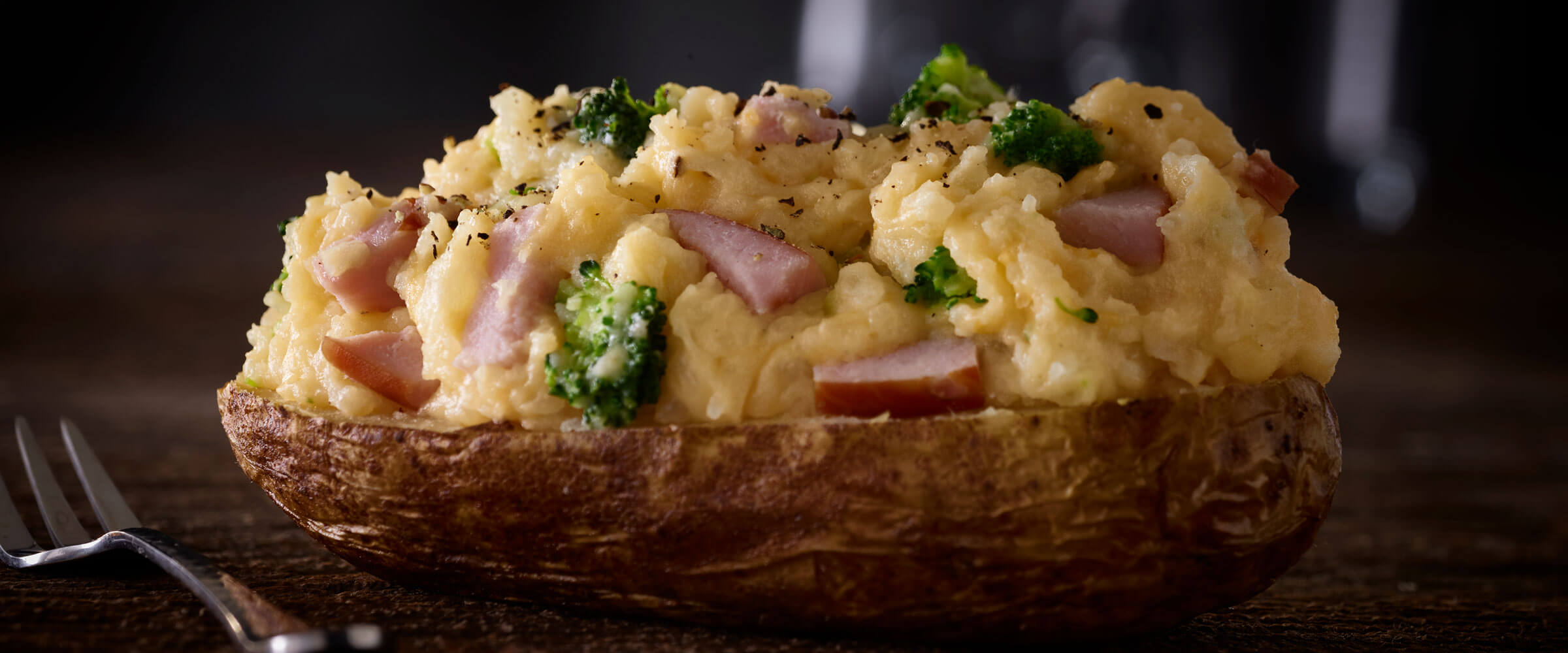 Twice Baked Potato with Canadian Bacon