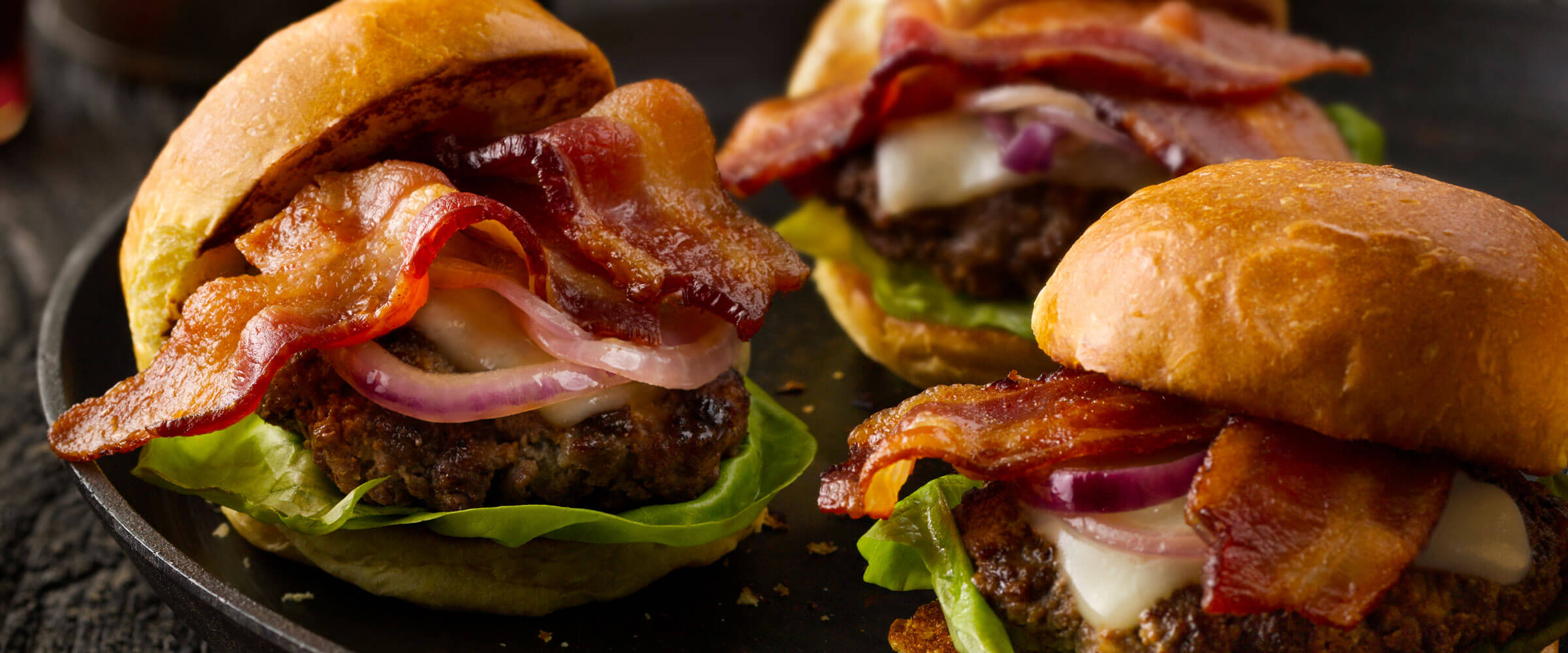 Applewood Bacon Sliders on plate