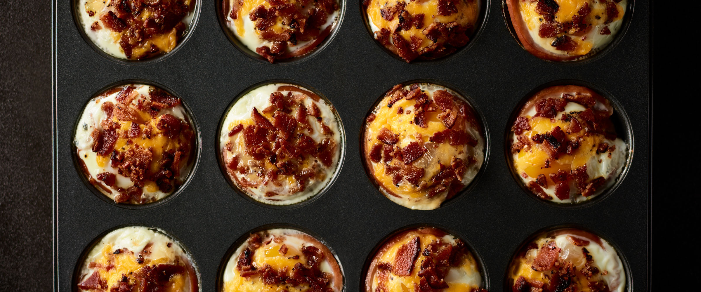 Canadian Bacon-Egg Cups in muffin tin