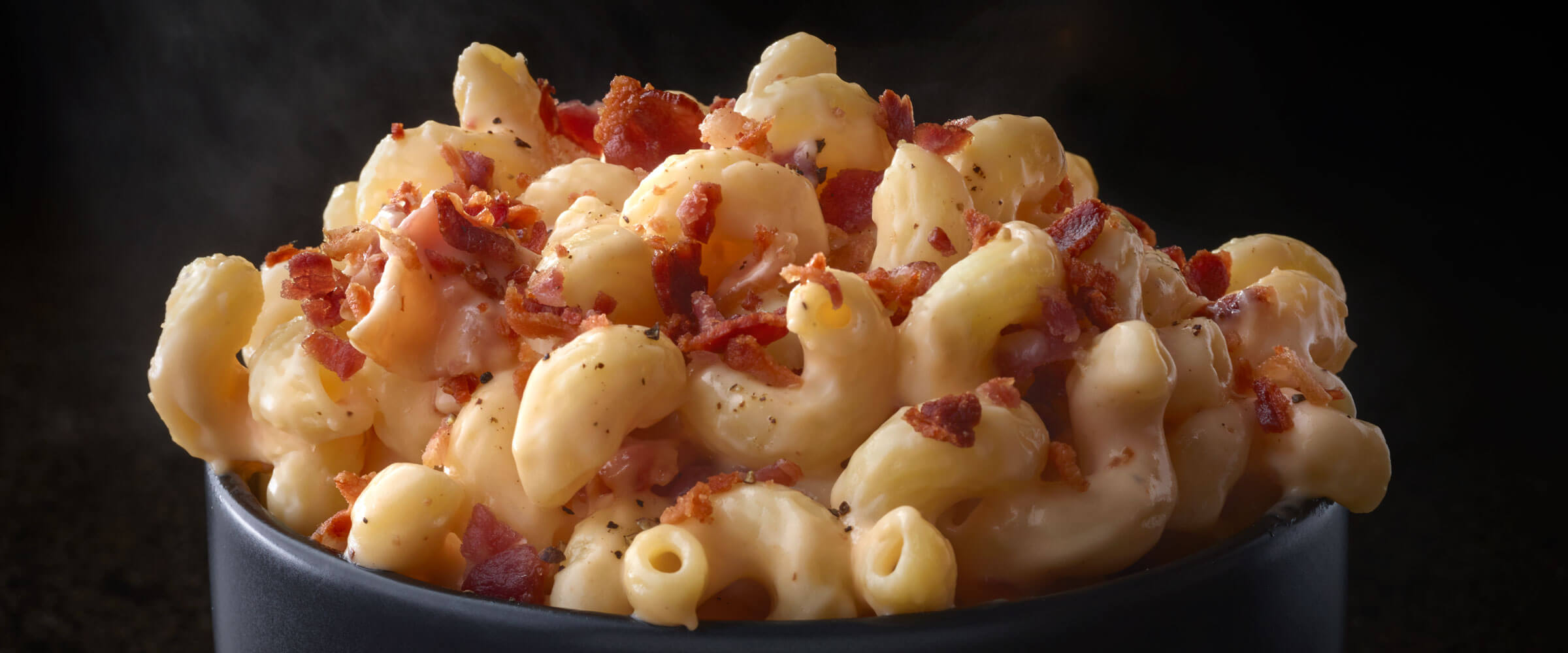 Four Cheese Bacon Mac and Cheese in bowl