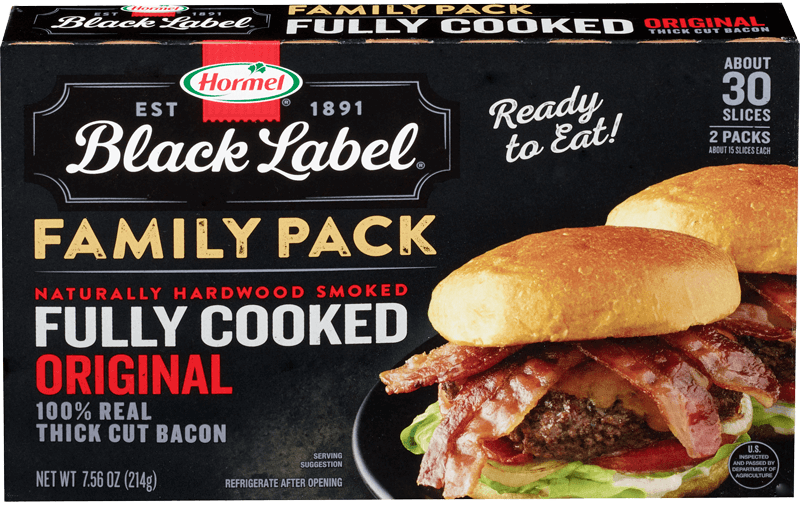 Fully Cooked Bacon Family Size package