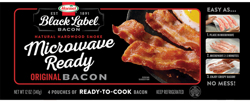 Microwave Ready Bacon package