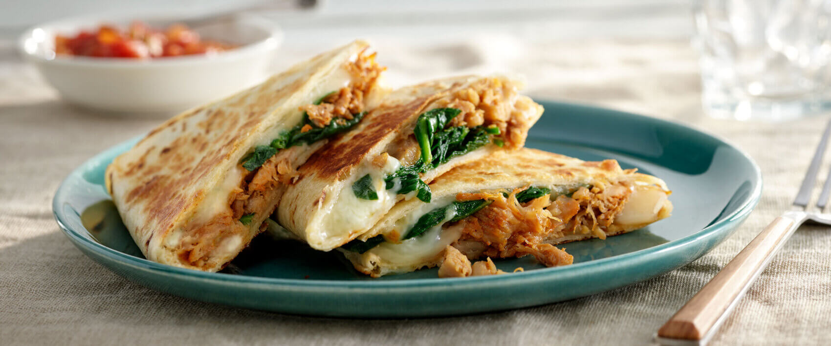 Simple Spinach Chicken Quesadillas HORMEL® Canned Meats