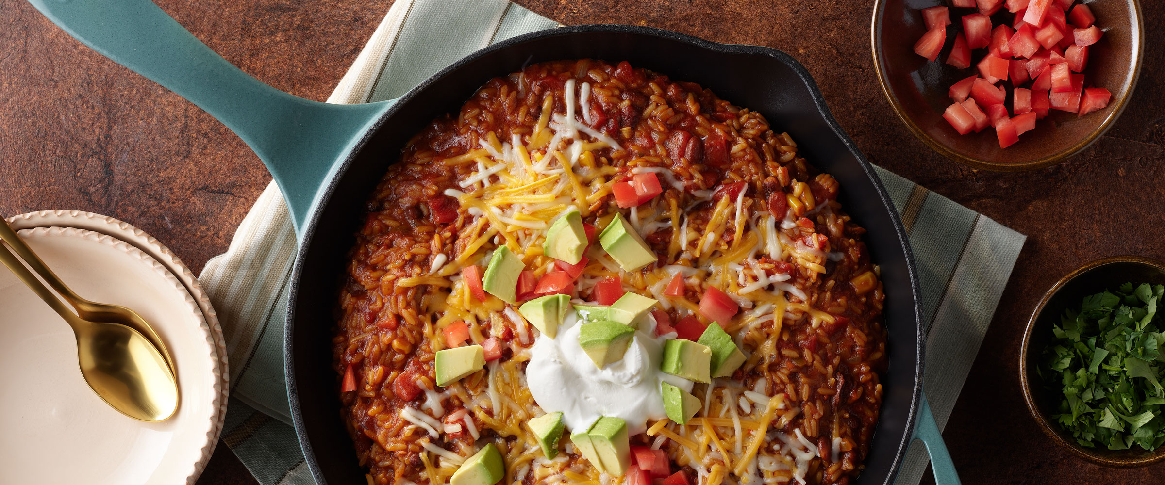One Pan Chipotle Chicken Chili and Rice