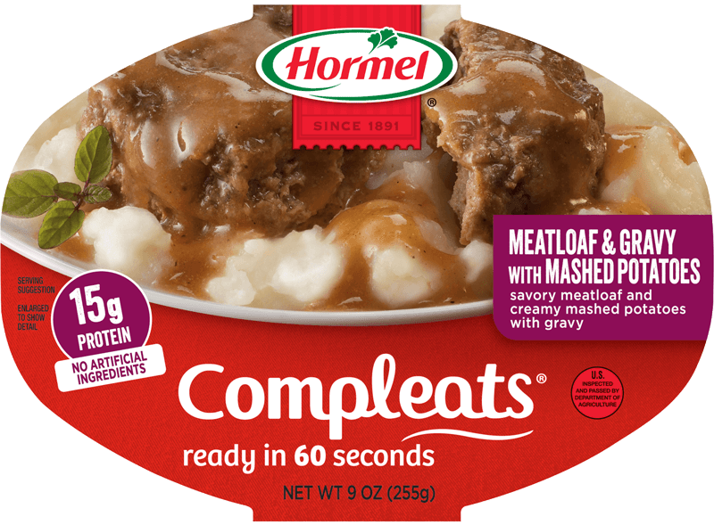 Meatloaf & Gravy With Mashed Potatoes Compleats package