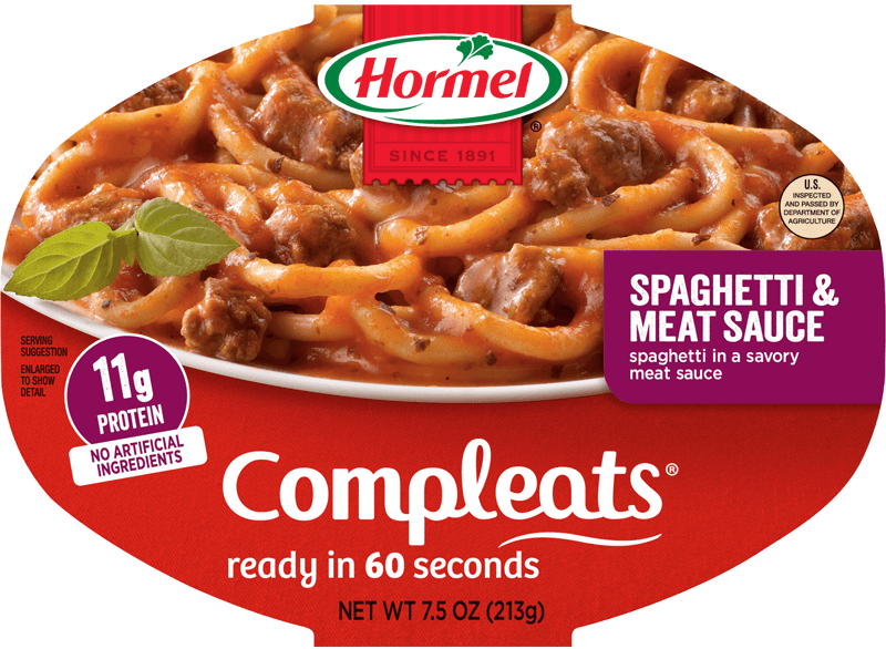 Spaghetti & Meat Sauce Compleats package