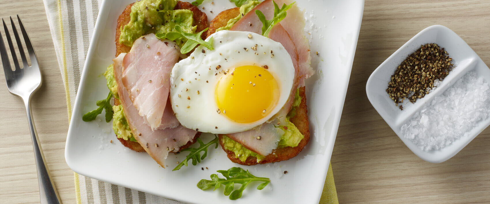 Air Fryer Hash Brown Avocado and Ham Toast - HORMEL® CURE 81® Ham