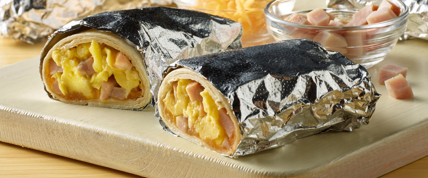 Easy Freezer Ham and Cheese Breakfast Burritos - HORMEL® CURE 81® Ham
