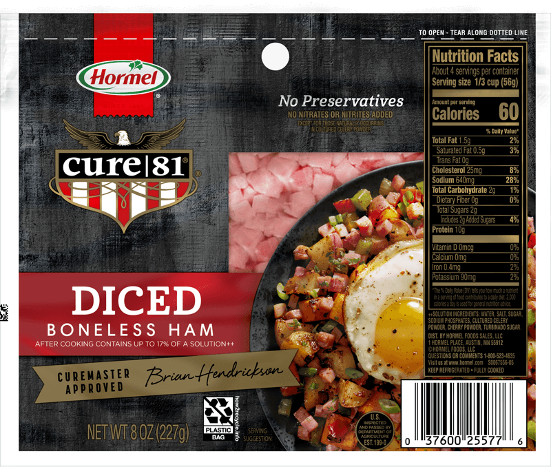 Diced Boneless Ham package