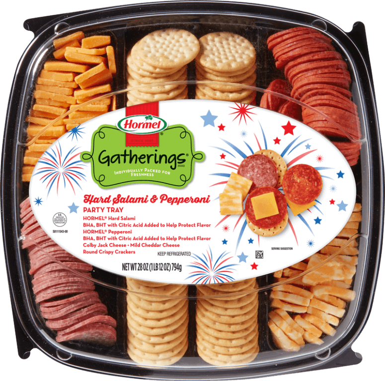 Hard Salami, Pepperoni and Cheese Party Tray Summer HORMEL GATHERINGS® party trays
