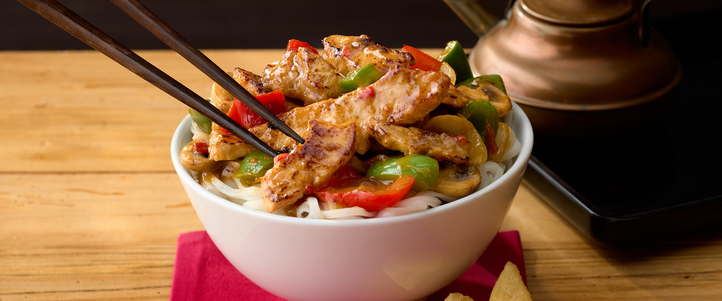 Mongolian Style Pork and Vegetable Noodle Stir Fry