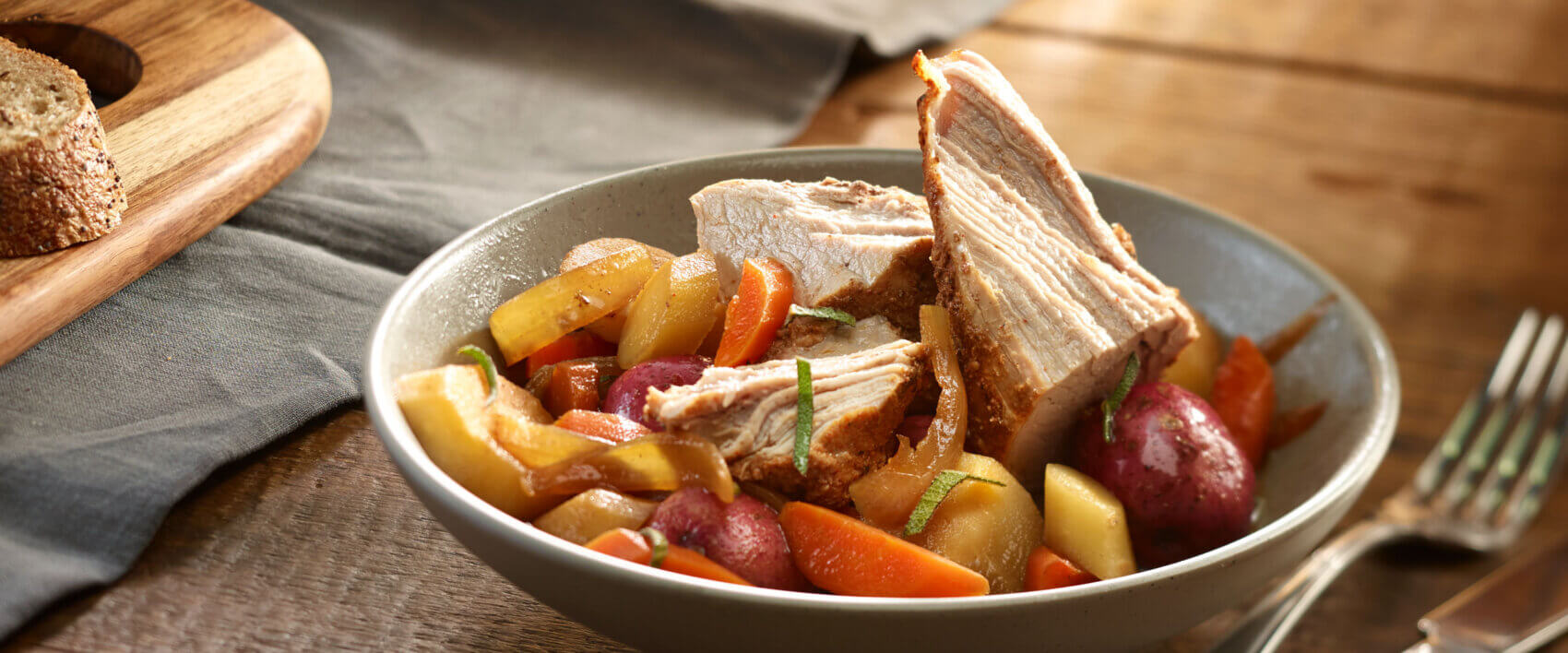 Slow-Cooked Pork and Veggie Bowl - HORMEL® Marinated Meats
