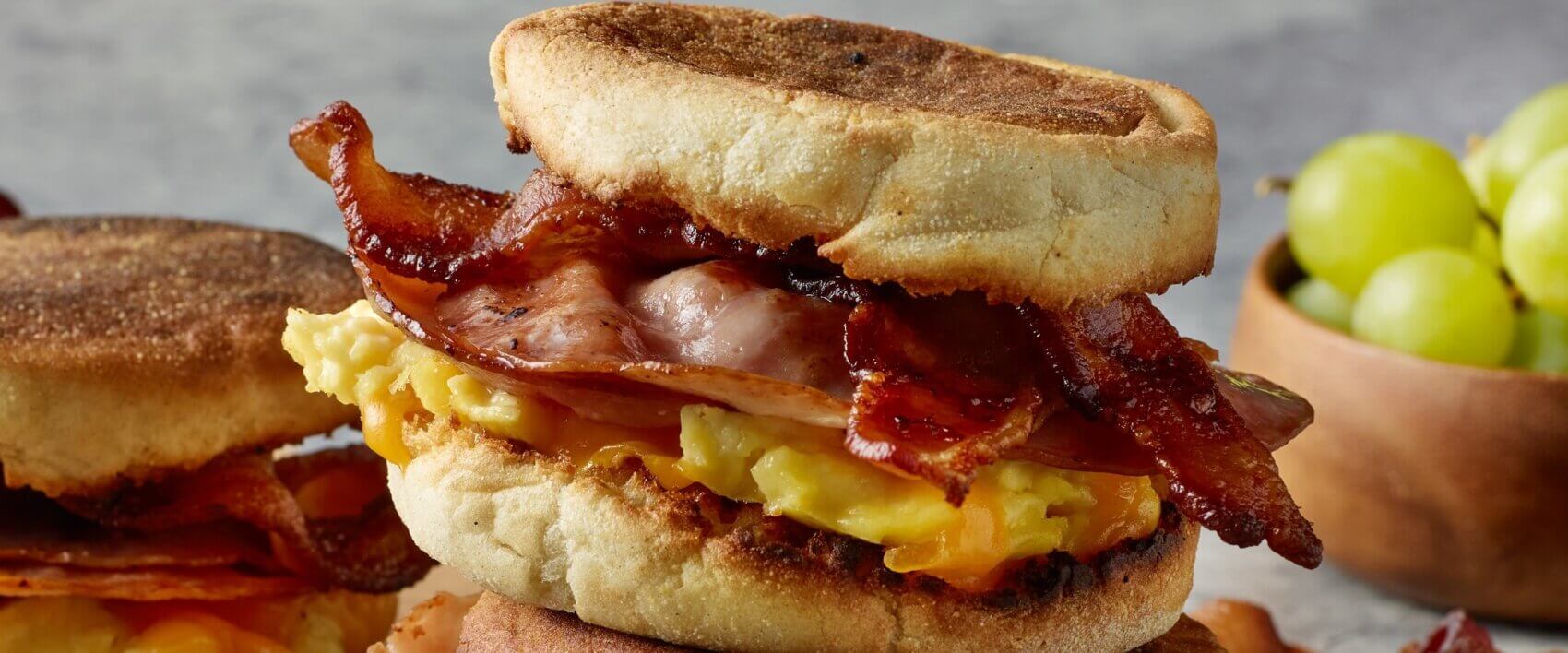Ham and Bacon Breakfast Sandwich HORMEL® NATURAL CHOICE® meats