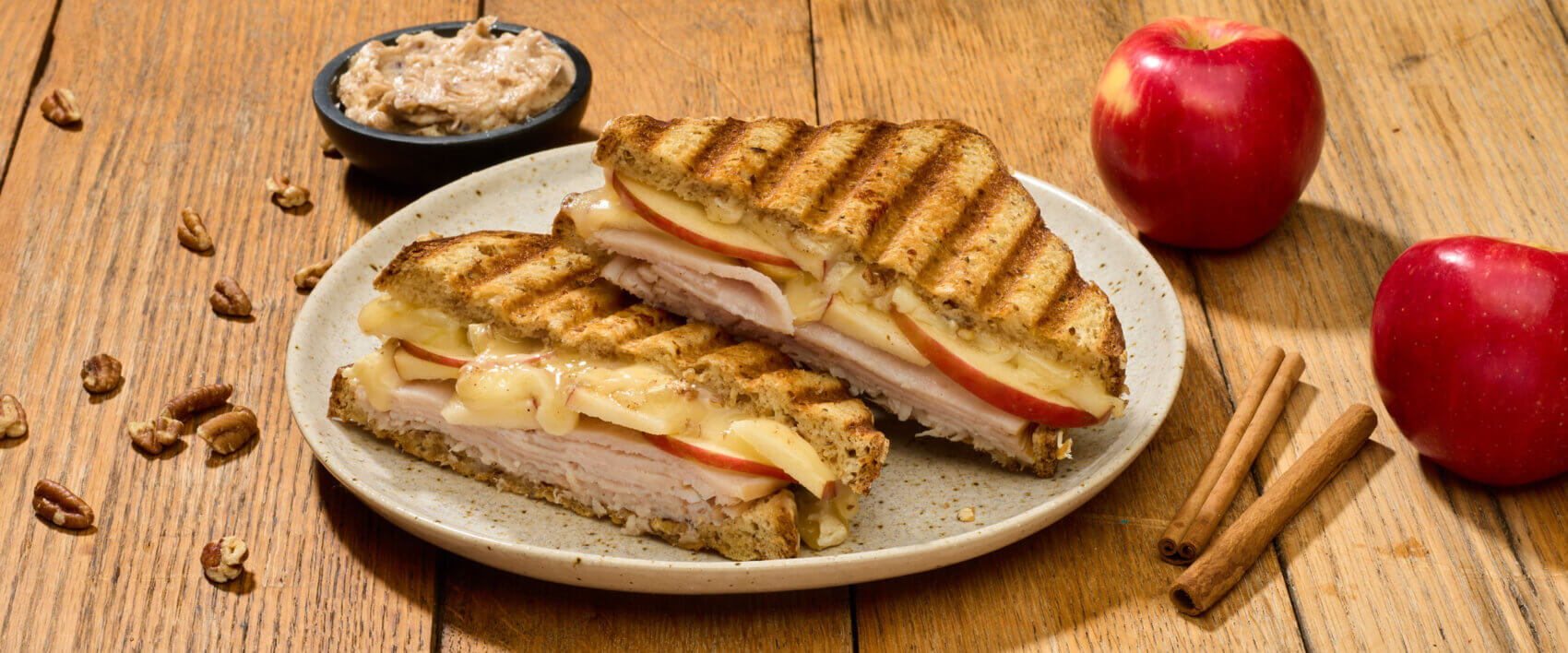 Smoked Turkey, Apple, Brie and Pecan-Honey Butter Sandwiches - HORMEL® NATURAL CHOICE® meats