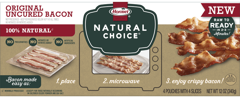 Microwave Ready Bacon package