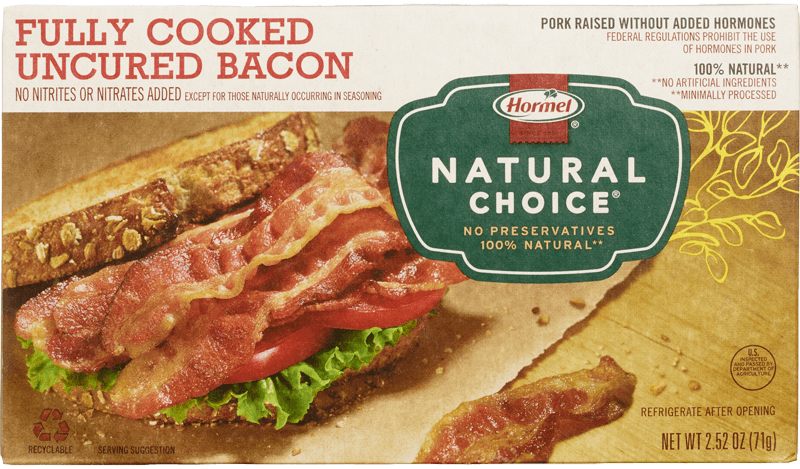 Uncured Fully Cooked Bacon package