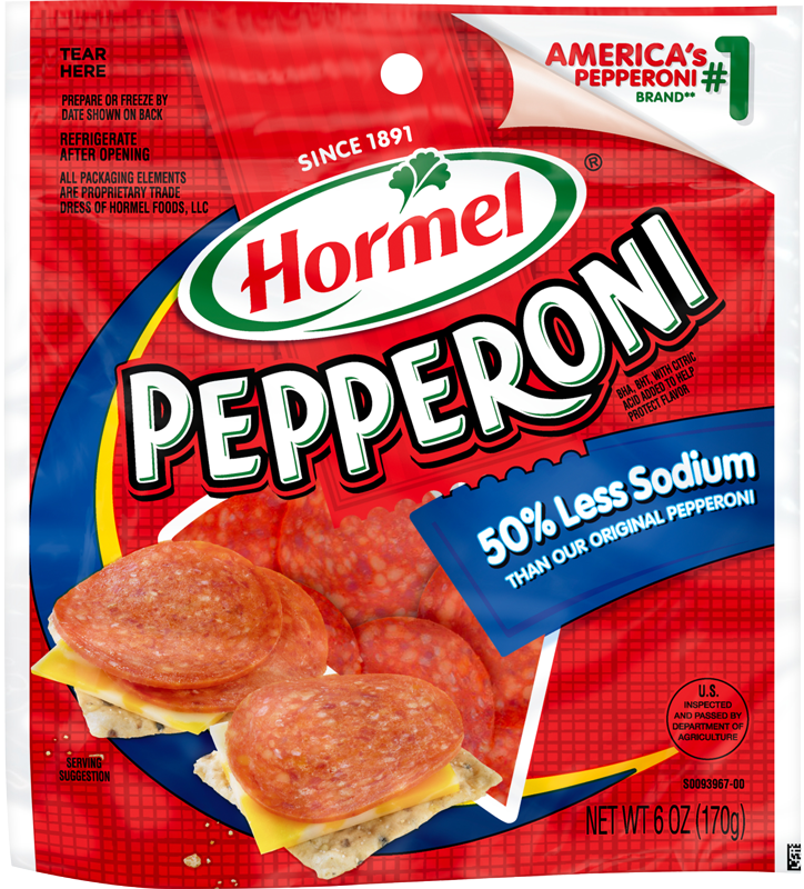 50% Less Sodium Pepperoni package