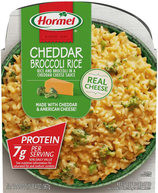 Cheddar and broccoli rice package