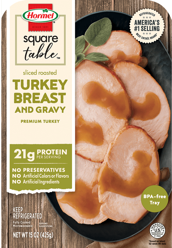 Square Table Sliced Roast Turkey Breast and Gravy package