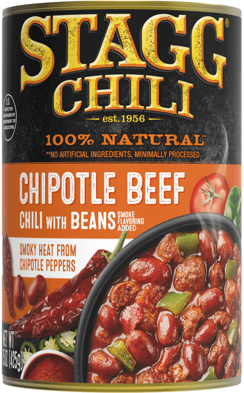 Chipotle Beef Chili with beans can