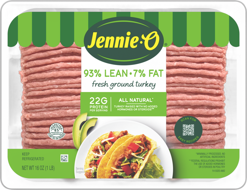93/7 ground turkey tray from jennie-O